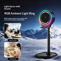 Nouveau Système Audio de Bureau Sans Fil pour Téléphone avec Support, Mini Haut-parleur 5.3, Son Surround 360° et Éclairage Ambiant RGB, Idéal pour l'Export