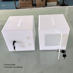 Abschließbare Moderne Umweltfreundliche Transparente Acryl-Box - Vorschlagsbox Hochzeitskarten-Box Wunschbrunnen mit Klappdeckel - Product Image 3