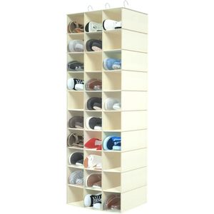 Hanging Shoe Organizer 30 Sections 33x15x85cm Non-Woven Fabric Closet Storage <b>Shelves</b> Space Saving Behind Door - Product Image 1
