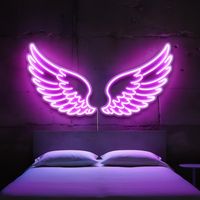 Letrero de Neón LED Winbo Personalizado con Alas de Ángel, Envío Directo, Letreros de Neón con Letras LED, Luz Flexible, Letrero de Neón LED Personalizado, Luces de Neón
