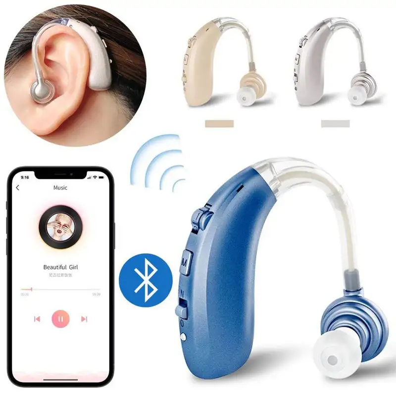 AXON 블루 사운드 앰프 인 이어 충전식 청각 보청기 A-360