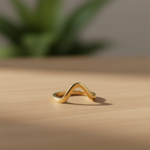 Anillo Unisex de Latón Chapado en Oro de 18K con Diseño de Ondas, Moderno, para Uso Diario, Ideal para Regalo - Product Image 2