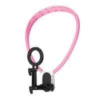 Trépied Smartphone Mamen Vente Chaude pour Autoportrait, Support Magnétique pour Téléphone iPhone 12~15 avec Fixation au Cou en Silicone