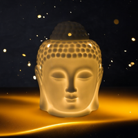 Diffusor Duft kerze Wachs Schmelzwärmer Essential Silber Mini Buddha Ölbrenner Keramik