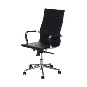 เก้าอี้สำนักงานตามหลักสรีรศาสตร์สีดำพร้อมพนักพิงศีรษะปรับได้ดีไซน์สูงกรอบโลหะสไตล์ทันสมัย - Product Image 6