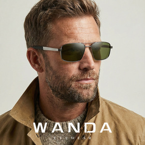 Wanda Men's Polarized Sunglasses S15104 Metal <b>Frame</b> <b>Grey</b> UV400 Type 3 Outdoor Use - Product Image 1