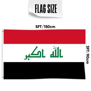 Bandera de Irak de 3x5 pies, tela de poliéster con dos ojales de latón, de una sola capa, para colgar en la pared, decoración para interiores y exteriores. - Product Image 2