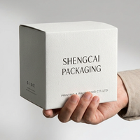 Boîte d'emballage personnalisée de luxe en papier texturé pour cosmétiques, bougies, soins de la peau, produits de beauté