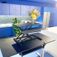 Élévateur pneumatique de table en MDF moderne, hauteur réglable, bureau, maison, assis, station de travail debout, convertisseur de bureau