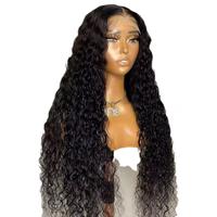 Perruque de cheveux longs bouclés 13x4 en dentelle transparente, en fibre haute température, densité 180%, avec bonnet en maille rose, styles Water Wave, Body Wave, Fluffy Corn Perm