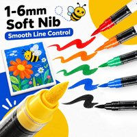 Ensemble de 24 à 84 marqueurs de peinture acrylique avec sac de transport en feutre, marqueurs artistiques pour enfants, fournitures de peinture scolaire