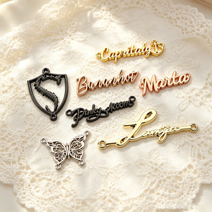 custom metal logo bag clothing <b>label</b> handbag hardware garment accessories with brand <b>name</b> tag premium product category - Product Image 6