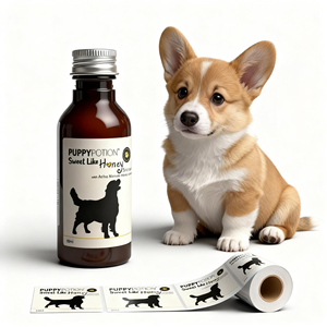 Custom Waterproof Adhesive <strong>Labels</strong> <strong>for</strong> Animal <strong>Pet</strong> skin treatment spray <strong>Bottles</strong> itch relief gel lotion Sticker - Product Image 3