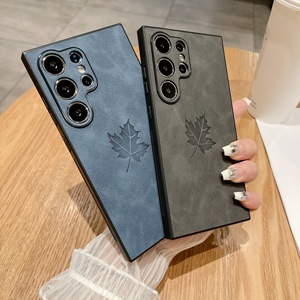 Étui de luxe en cuir PU motif feuille d'érable avec surpiqûres pour <span class=keywords><strong>Samsung</strong></span> Galaxy S26 Ultra S26 Plus S25 S24 Ultra S23 A55 A15, antichoc - Product Image 5
