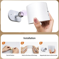 Applique murale LED ronde rechargeable et rotative en ABS et PC, style simplicité moderne, veilleuse pour chevet