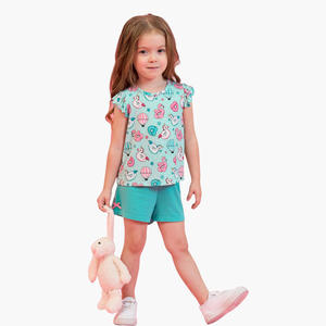 Pyjamas pour filles de haute qualité et confortables, production en gros, garantie après-vente, ensembles de pyjamas pour filles pour le quotidien des enfants - Product Image 1