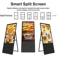 Verticaal touchscreen ultradunne reclamezuil 32 43 55 inch zelfbestelkiosk restaurant draagbare lcd led digitale poster