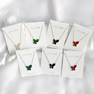 Collier pendentif papillon en acier inoxydable plaqué, nouveau design pour femme, livraison gratuite, cadeau idéal pour les fêtes - Product Image 1