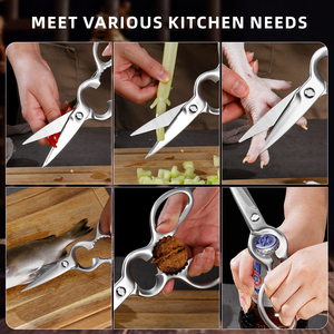 뜨거운 판매 일본 주방 가위 야외 사용을위한 생선 치킨 직접 판매를위한 헤비 듀티 스테인레스 스틸 블레이드 - Product Image 4