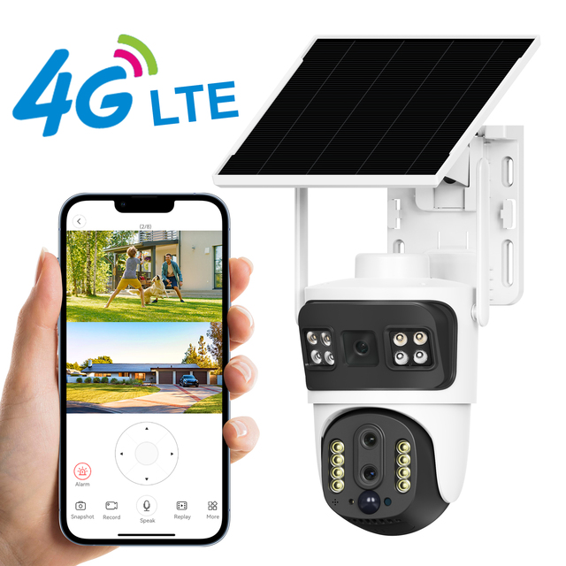 V380 Pro APP Phone Remote Control PTZ Camera Night Vision 4G Sim Card IP WIFI 4G Network Camera Wide Angle CMOS Memory Card