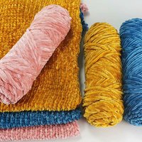 Fil mélangé de haute qualité 3mm gros paillettes brillant or velours Chenille fil pour bricolage main crochet pull chapeau écharpe 95g