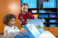 Juego de Robot de codificación interactiva ICQbot, modelo ABS a escala 1:8, construcción de juguetes DIY con funcionalidad de voz AI para caja de enseñanza empaquetada