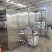 Four à fumage professionnel automatique au gaz pour poulet, porc, bœuf, poisson, viande, tofu séché, en acier inoxydable SUS304, avec moteur et roulement, haute capacité