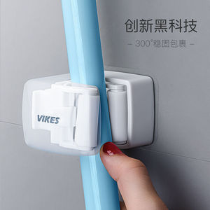 Soporte de Pared para Escobillas Vikes, Gancho Individual, Plástico Gris, Montaje Adhesivo, Diseño Minimalista, Estante de Almacenamiento para Baño - Product Image 1
