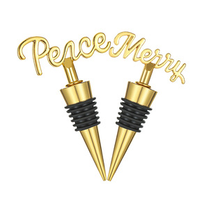 <b>Wine</b> Stopper Personalized Gold Metal Bottle Seal For Parties Weddings Gifts - Product Image 4