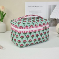 4PCS Set Tas Makeup Besar Bermotif Bunga, Ringan, Tahan Lama, Organizer Kosmetik, Kantong Ritsleting untuk Perjalanan, Penyimpanan, Dapat Digunakan Kembali
