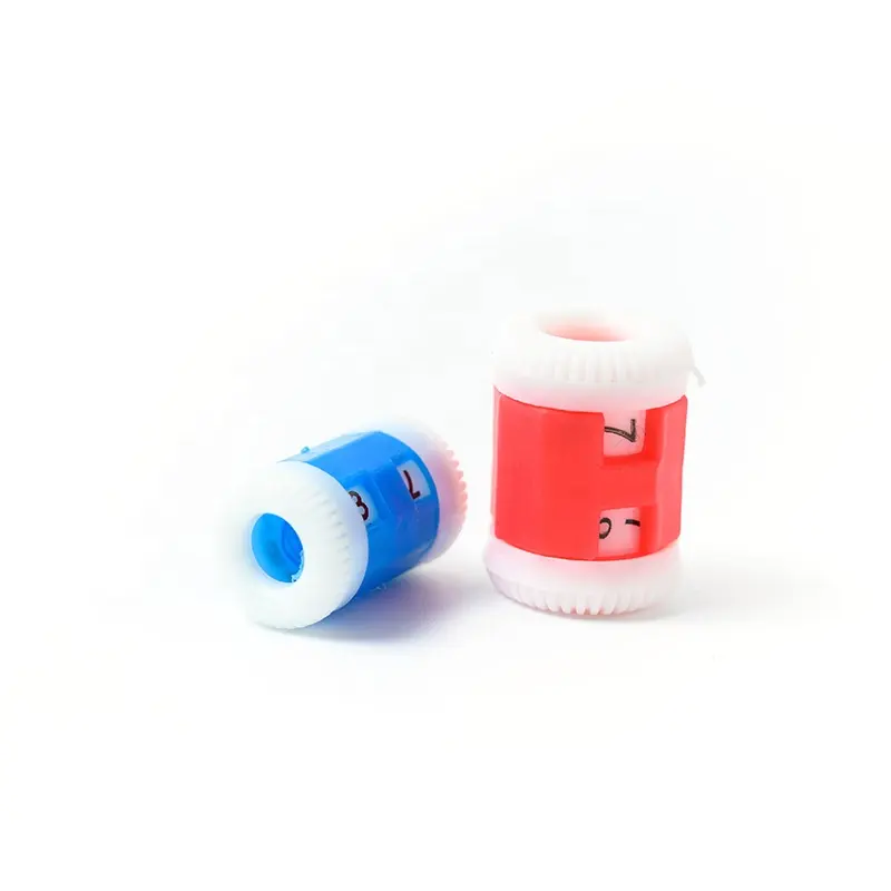 الحياكة التبعي ، الأحمر والأزرق البلاستيك خيط للنسيج اليدوي غرزة نمط صف عداد