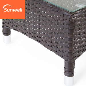 Lit de repos double en rotin d'extérieur avec auvent, résistant aux UV, design méditerranéen pour jardin, hôtel et salle à manger - Product Image 5
