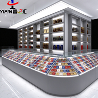 Vitrine Moderne pour Magasin de Détail, Présentoir à Liqueurs et Vins pour Boutiques de Tabac, Vitrine en Verre Personnalisée avec Éclairage LED, Durable et Écologique