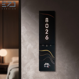 Fabricación de placa de puerta de luz LED de acrílico y acero inoxidable para apartamento, <span class=keywords><strong>hotel</strong></span> u oficina - Product Image 2