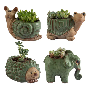 <span class=keywords><strong>Maceta</strong></span> con Forma de Animal, Macetas de Jardín con Diseño de Animales, Macetas de Resina de Dibujos Animados para Suculentas, Soporte para Plantas de Bonsái - Product Image 1