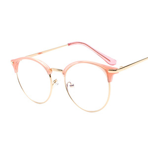 Jamie K1297 Round Eyebrow Line Frame Glasses Full-Frame Plano Lenses Anti-Uv Blue Light Protection Unisex - Product Image 5
