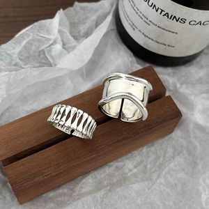 Silver Ruitai S925 Sterling Silver Irregular <b>Open</b> <b>Ring</b> For Women Korean Style Geometric Asymmetry Everyday Wear Jewelry - Product Image 2