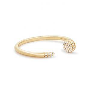 Nuovo Design Gemnel: Anelli da Donna Regolabili in Oro 14k con Diamanti, Anelli in Ottone con Gemme, Zirconi con Incastonatura a Griffe Rotonda - Product Image 3
