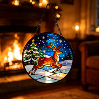 Adornos LED de Vidrio con Patrón Animal Personalizables al por Mayor, Diseño Tradicional, Arte Transparente Cortado con Láser, Decoración de Pared