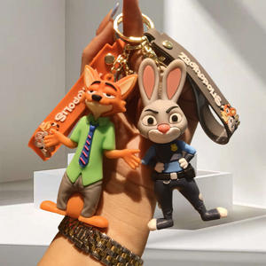 Nouvel ensemble de porte-clés en silicone Zootopia 2026 – Judy Hopps, Nick Wilde, Flash Clawhauser – pour sac et clé de voiture - Product Image 2