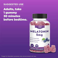 Gommes personnalisées à la mélatonine en gros 5mg Sommeil Gommes à la mélatonine à base de légumes Vente en gros pour le sommeil des adultes