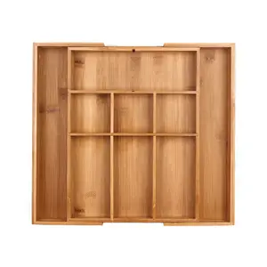 Schrank organisatoren verstellbar erweiterbar Besteck Besteck Besteck halter Bambus Holz Küchen utensilien Schublade Organizer