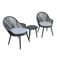 Petit balcon économiser de l'espace corde en aluminium étanche antirouille extérieur jardin patio bistro ensemble corde lune chaise