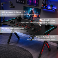 Bureau d'ordinateur de jeu professionnel avec un bureau spacieux et une structure stable pour l'installation d'un PC