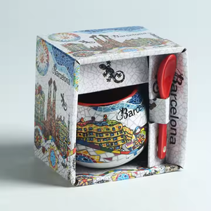 Taza de Cerámica con Diseño de Monumento Urbano de París, con Cuchara, Taza de Café con Esmalte Interior Colorido, Recuerdo de Viaje para Cocina u Oficina - Product Image 4