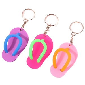 Porte-clés promotionnels personnalisés en PVC souple 3D, mini-tongs mignonnes - Product Image 1