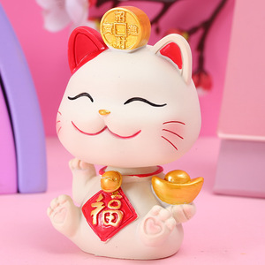 ตุ๊กตาแมวนำโชค งานฝีมือเรซิ่น รูปสัตว์น่ารัก ของตกแต่งวันหยุด ของขวัญ - Product Image 3