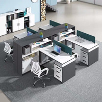 Bureau modulaire de 4 sièges, nouveau Design, usb, Table d'ordinateur de bureau, ouvert, pour personnel