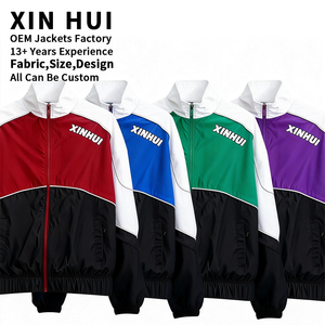 Chaqueta Cortavientos Larga con Bloques de Color y Logotipo Personalizado para Hombre, Estilo Urbano de Lujo, Oversize, Hip Hop, Cuero/Algodón, Impermeable, Resistente - Product Image 4