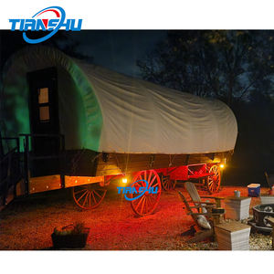 Structure <span class=keywords><strong>en</strong></span> bois vente chaude glamping safari chariot mobile couvert wagon tente pour la famille et les amis à louer - Product Image 2